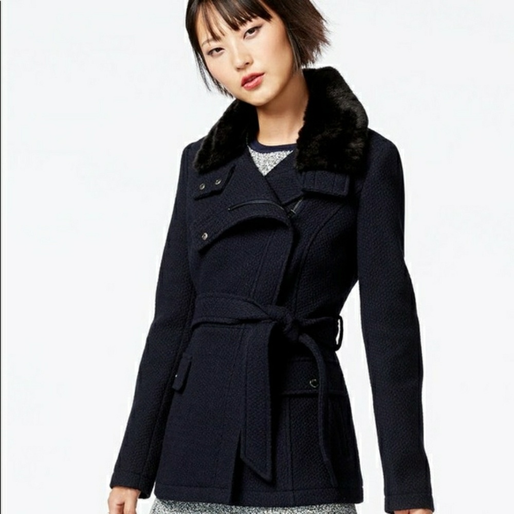 Rachel roy Asymmetrical pea coat L